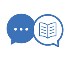Icon showing two speech bubbles to indicate dialect
