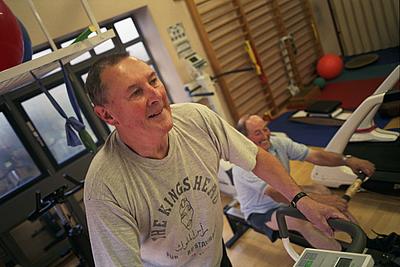 Patients exercising in the gym