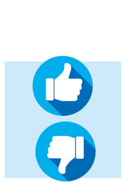 Icon of a thumbs up and a thumbs down
