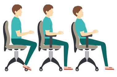 A person sitting in various positions