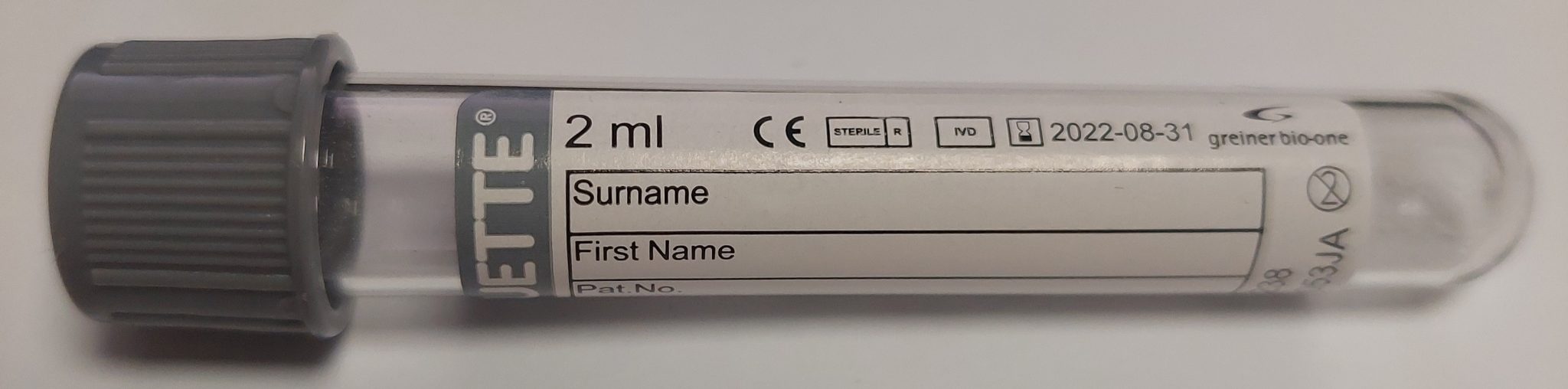 Blood bottles South Tees Hospitals NHS Foundation Trust