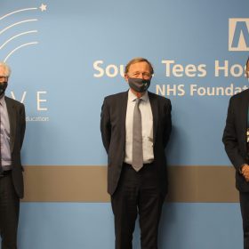 Andrew Reed, CEO RCS, Neil Mortensen, President RCS and Venkat Kanakala, CD general surgery at South Tees NHSFT
