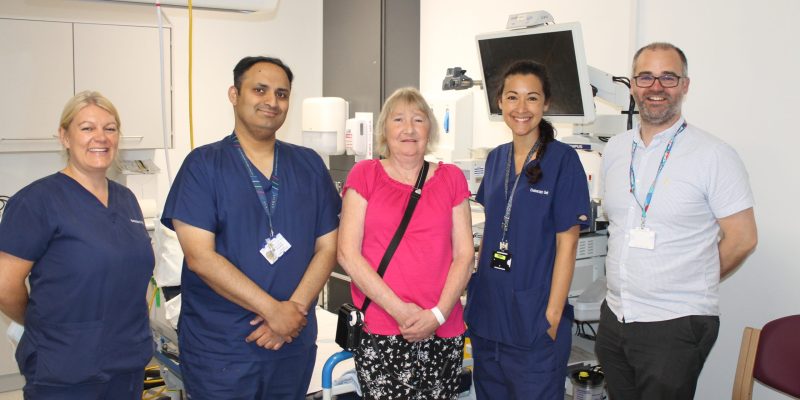 The endoscopy team with Janice Pollard