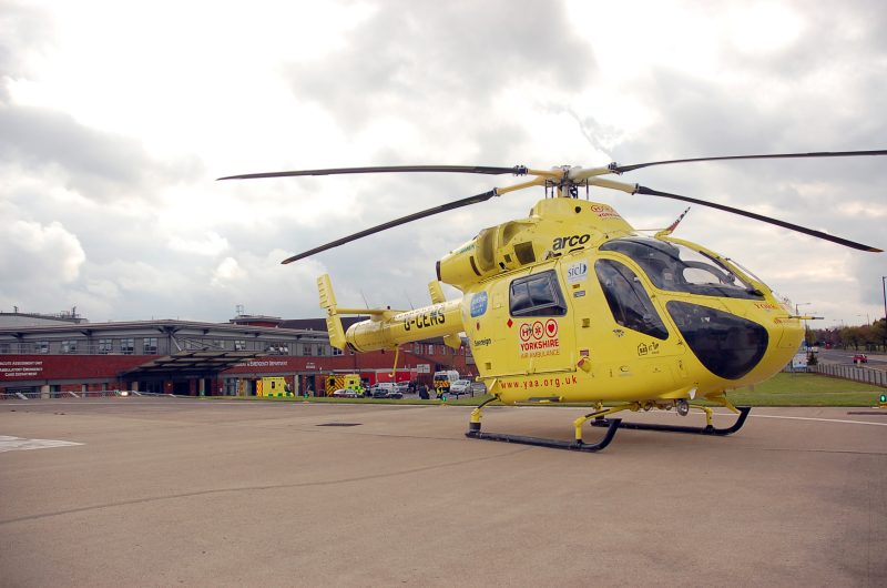 Helicopter on helipad at James Cook