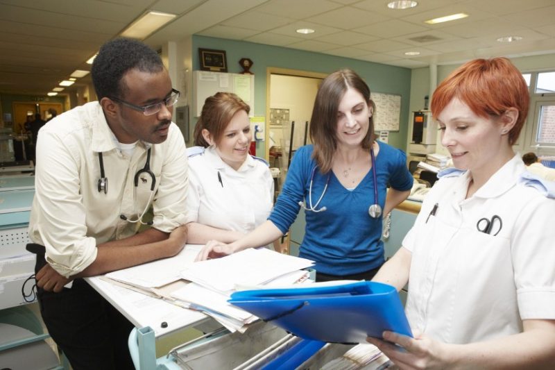 Staff around the nurses' station 