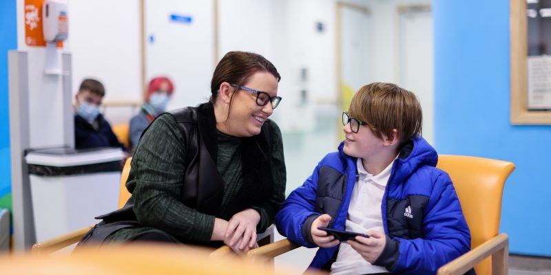 Parent and child in children's emergency department