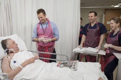 Patient and staff on high dependency unit