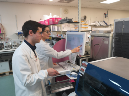 Two staff in coagulation laboratory