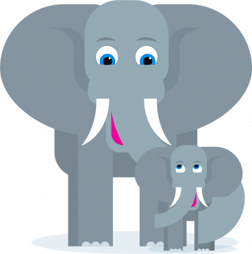Elephant with baby