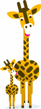 Giraffe with baby 