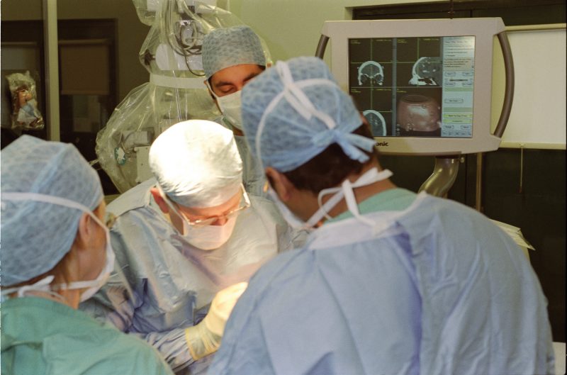 Neurosurgeons doing surgery at The James Cook University Hospital