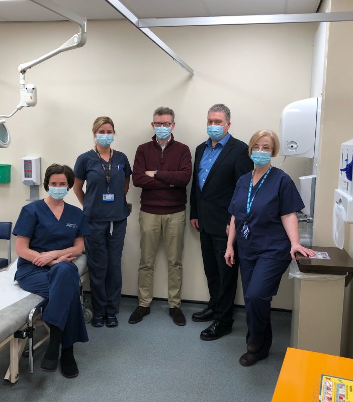 Gail Etherington, surgical care practitioner, Lisa Wood, advanced physiotherapy practitioner, Ian Mcmurtry, consultant hip and knee surgeon, Andrew Port, hip consultant and knee surgeon and Tracy Harland , surgical care practitioner