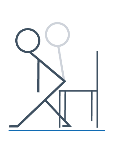 Example diagram of the hamstring stretch exercise using the chair