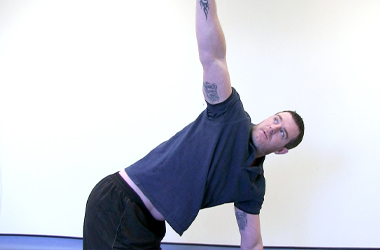 From crawling position one arm is lifted whilst rotating the trunk - looking at the arm throughout the movement