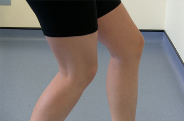close up of both knees bent