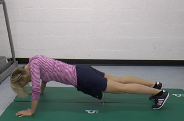 In plank position