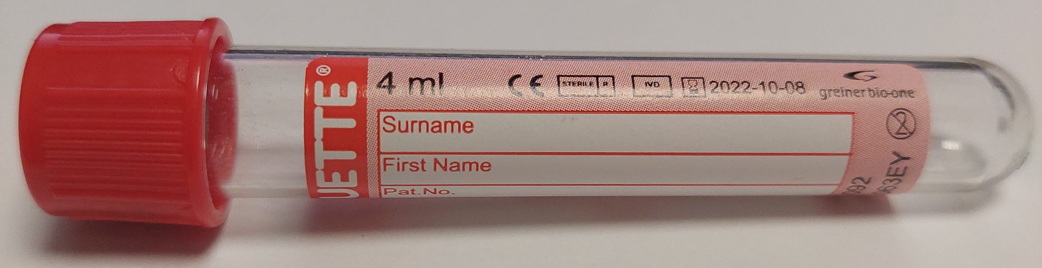 Blood bottles South Tees Hospitals NHS Foundation Trust