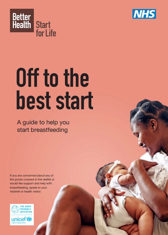 An image of the Better Health Start for Life guide to breastfeeding featuring a person breastfeeding their baby