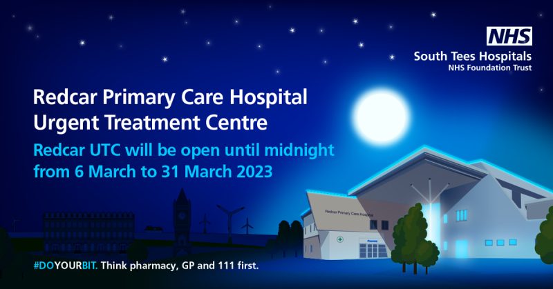 Redcar UTC will be open from 8am to midnight from today until 31 March
