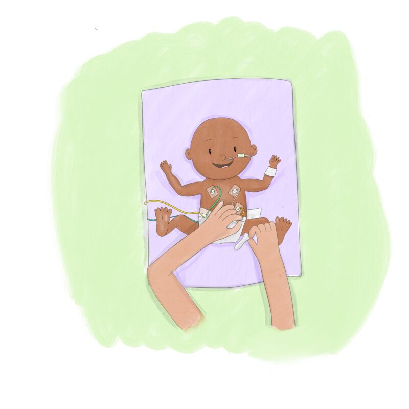 image of baby having nappy changed 
