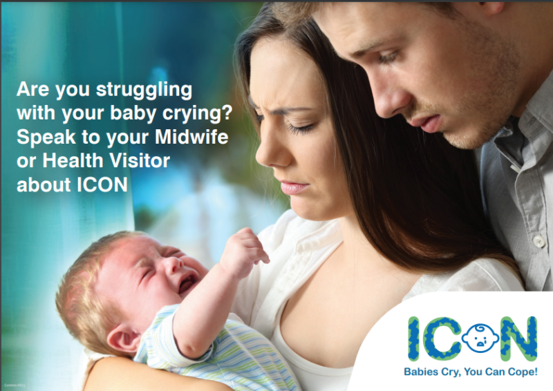 Struggling with your baby crying? Speak to your midwife or health visitor about ICON.