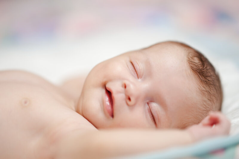 image of baby in light sleep