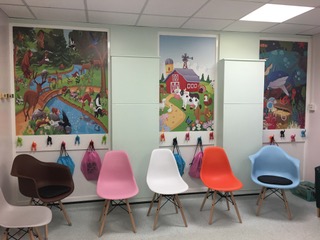 image of six chairs in neonatal family room/waiting room