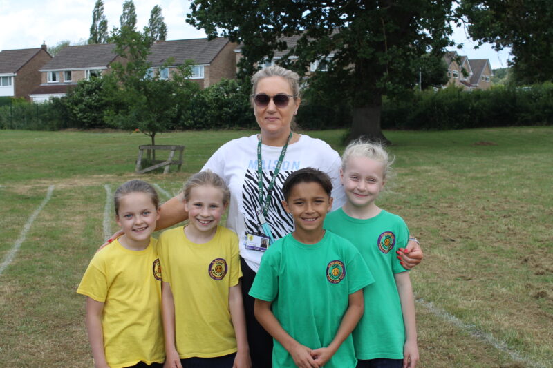 Phoebe, Verity, Reggie and Esther with teacher Sarah Smith