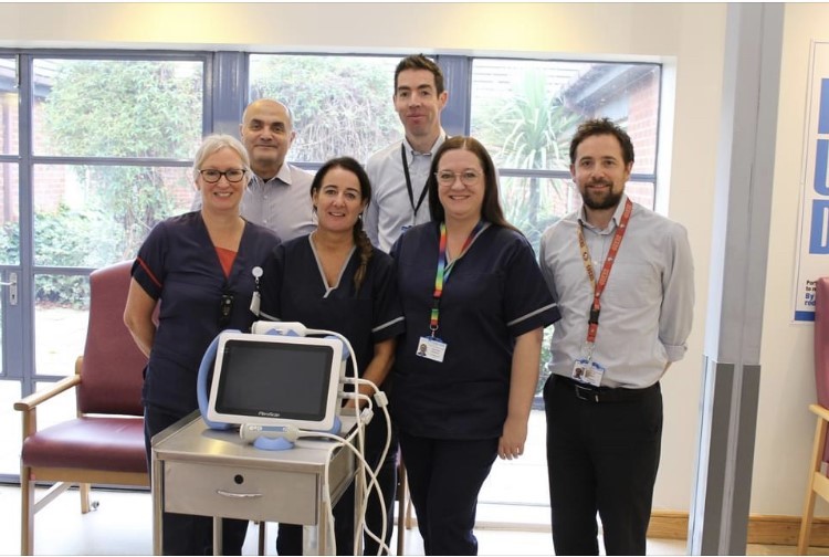 The liver team with the Fibroscan machine