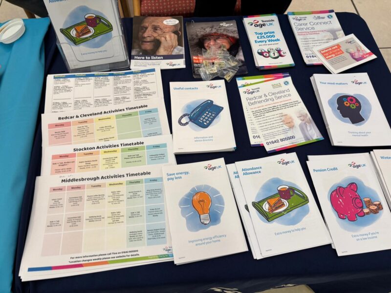 Leaflets on a table