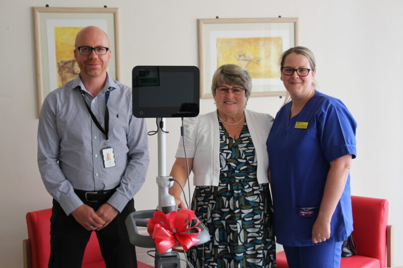 A group of people with a bladder machine