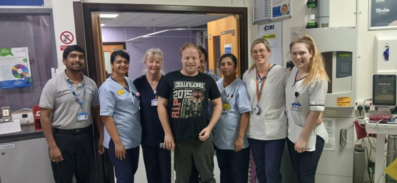 Matthew with the team who looked after him
