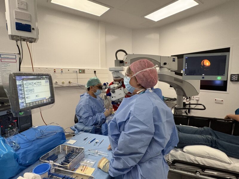 Andrew undergoing vitreo-retinal surgery at the Friarage Surgical Hub