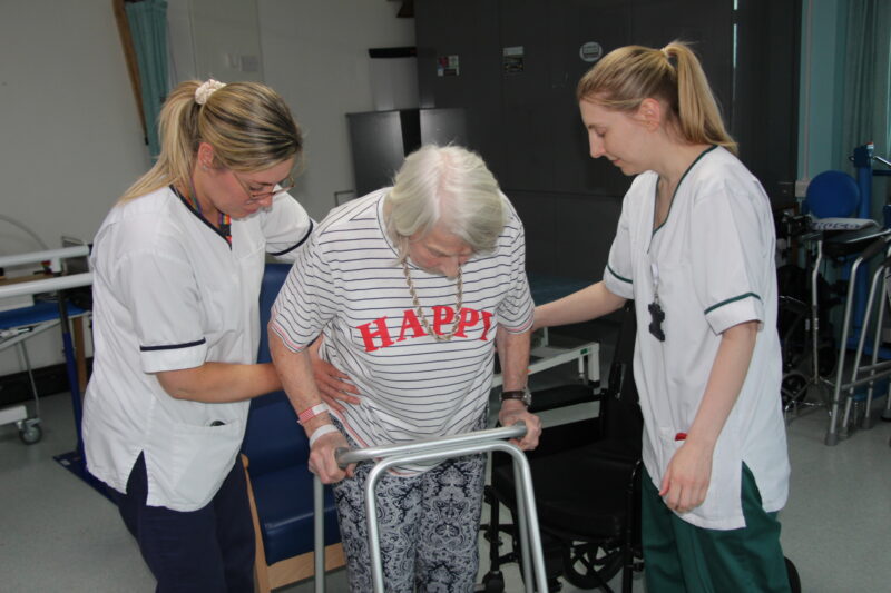 Diana during her rehab session