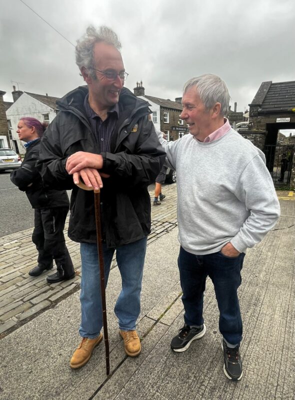 Ashley Hird with the customised shepherd’s crook and Earl Parker