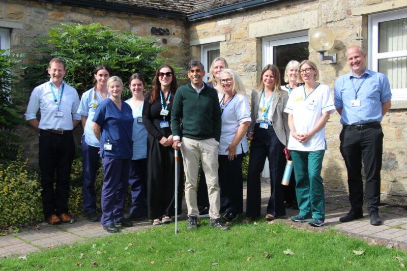 University Hospitals Tees staff members with local MP Rishi Sunak
