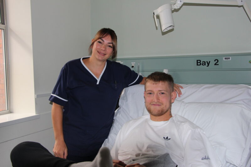 Will Postgate with specialist nurse Vicki Ness