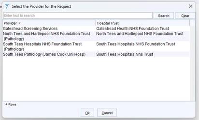 Screen shot showing list of laboratory links