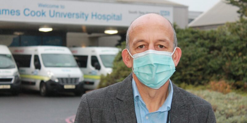 David Reaich outside The James Cook University Hospital