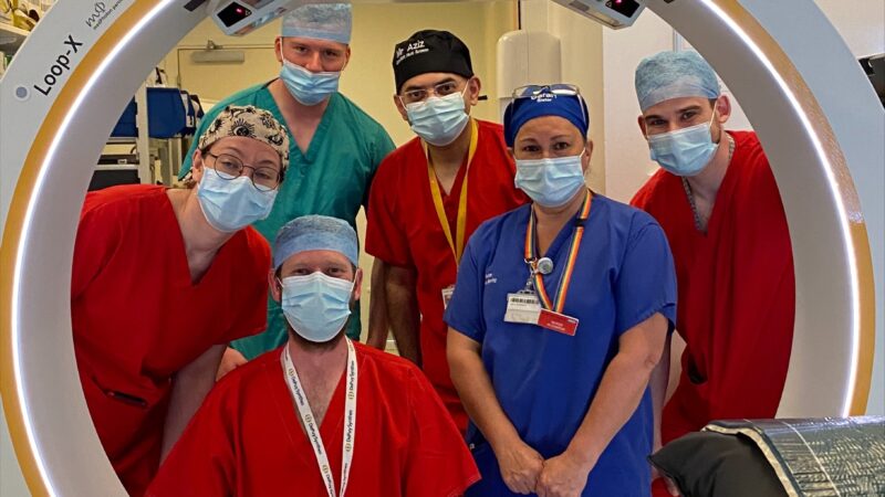 The theatre team with the Loop-X robot