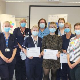 The most recent cohort of newly qualified PNAs along with Debi Mckeown, Eileen Aylott and Ada Burns
