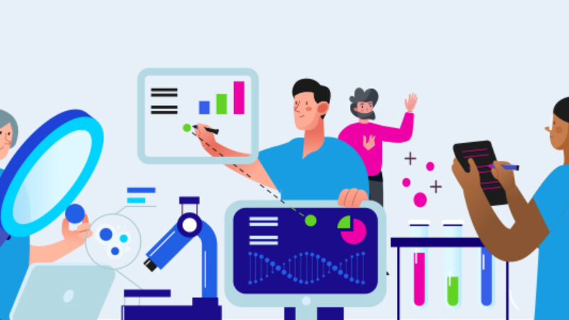 Research lab graphic