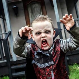 Child in a Halloween costume