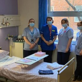 (Left to right) Michelle Milson, Beth Swanson, Millie Smith and Rebecca Smith in the new family room