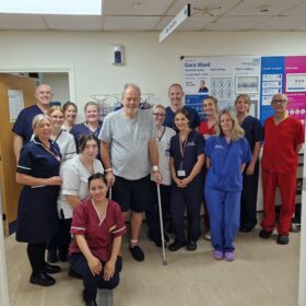 First day case joint replacement surgery patient at the Friarage