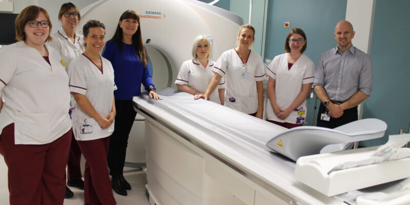Some of the Friarage radiology team with the new CT scanner 