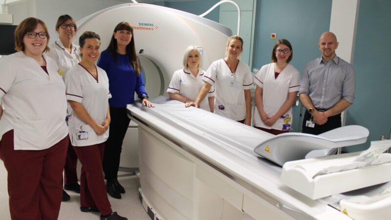 Some of the Friarage radiology team with the new CT scanner 
