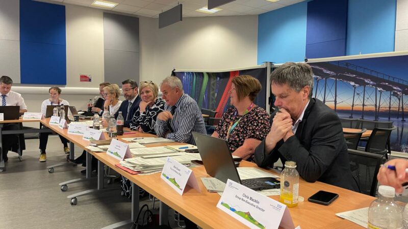 Group board at the board's first meeting