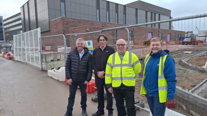 Staff outside the CDC