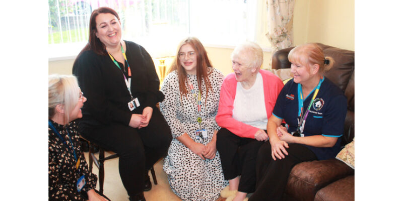 Rebecca Shea with Mavis and the Hospital to Home Team (Pic one and two)
